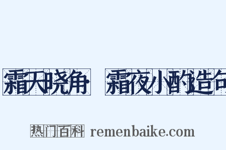霜天晓角·霜夜小酌造句是什么意思的图片